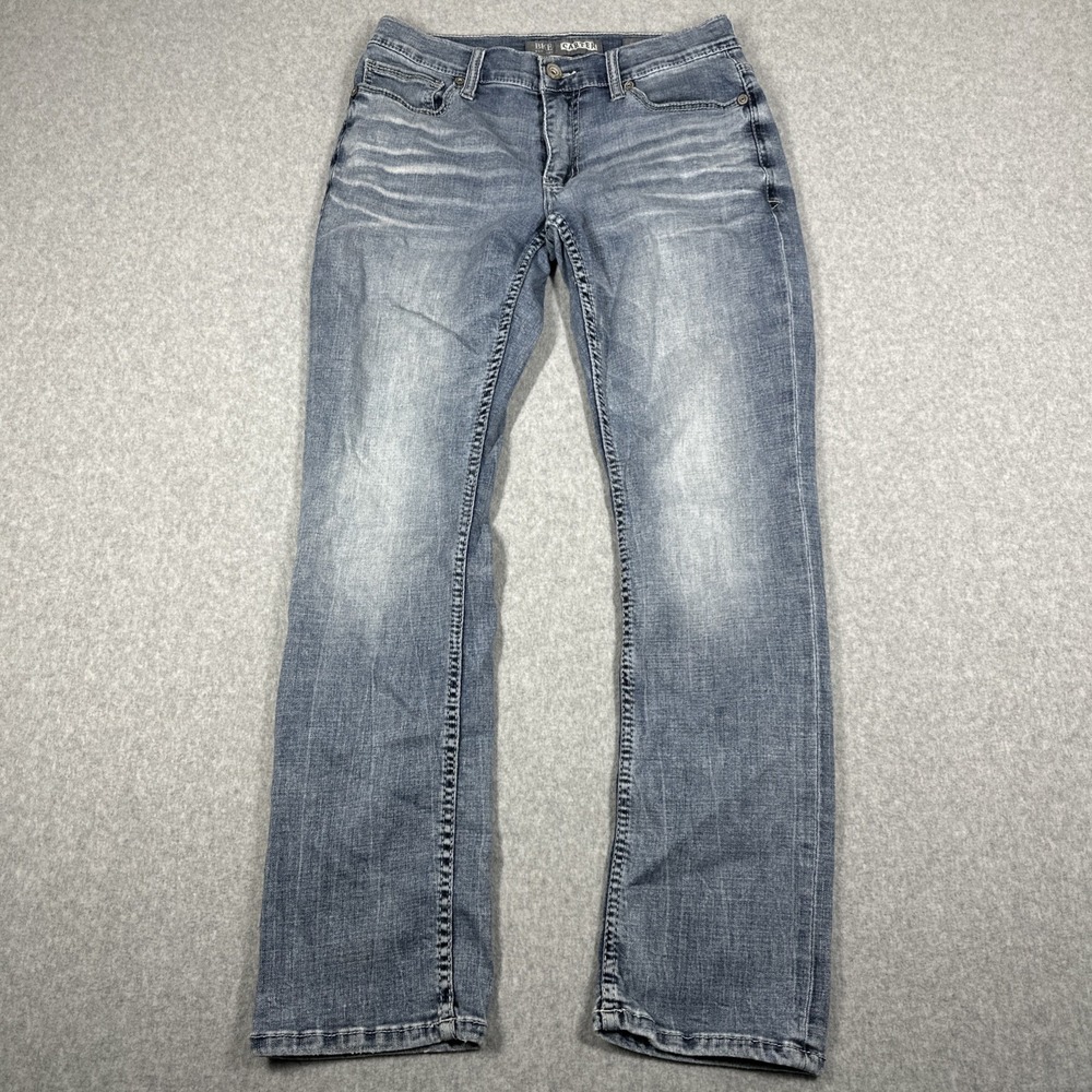 BKE Carter Straight Leg Men's Jeans 30S(30x29) Light Wash Fade Whiskering